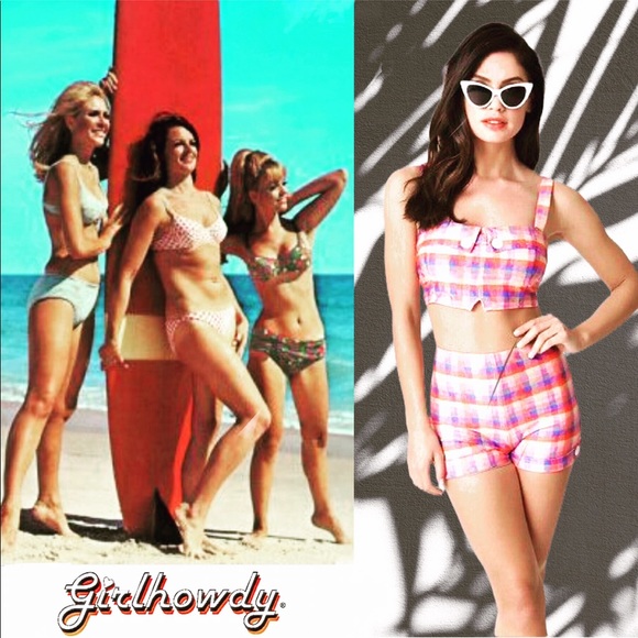 Girl Howdy Other - New NWOT Retro 60’s Pin Up Hi Waist 2 Pc Swim